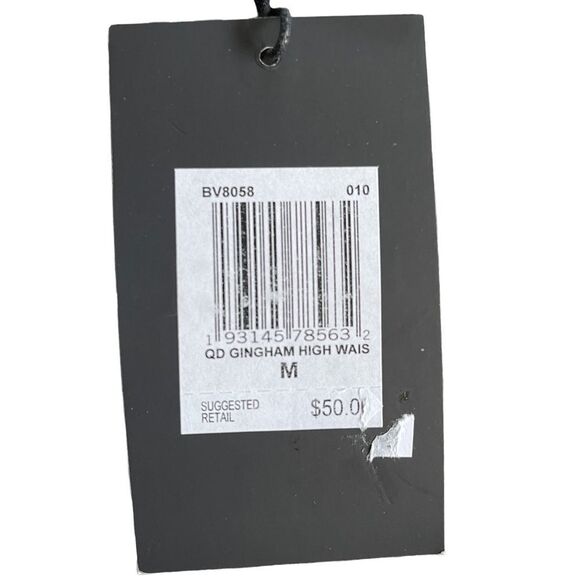 NWT! Hurley Black and White High Waisted Bikini Bottoms Size Medium - Picture 3 of 3